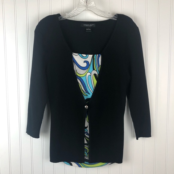 AUGUST SILK Black Lightweight Sweater Top - Picture 6 of 6